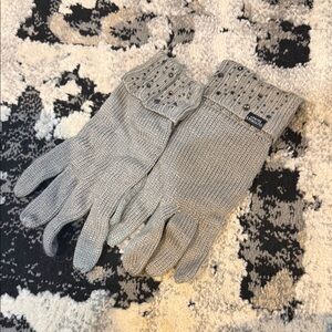 Victoria's Secret Silver Knit Gloves with Studded Cuffs
